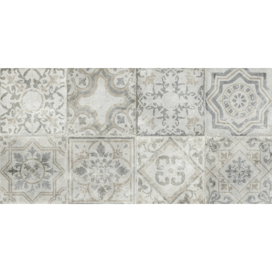 Kalina Decorado Gris 25x50 ματ πλακάκι τοίχου με διακοσμητικά σχέδια